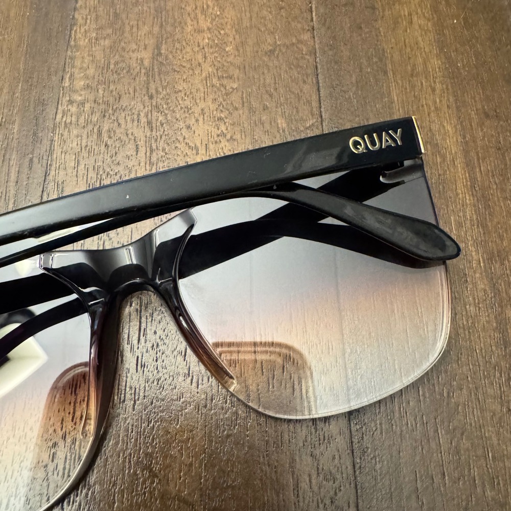 Quay Australia Black to Brown Ombre Cat Eye Sunglasses - Picture 6 of 9
